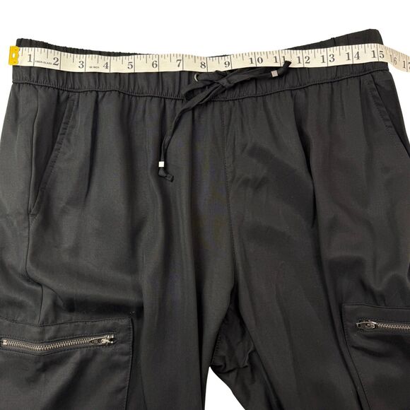 Banana Republic Cargo Jogger Pants Womens Petite Medium Black Soft Tencel - Picture 7 of 13